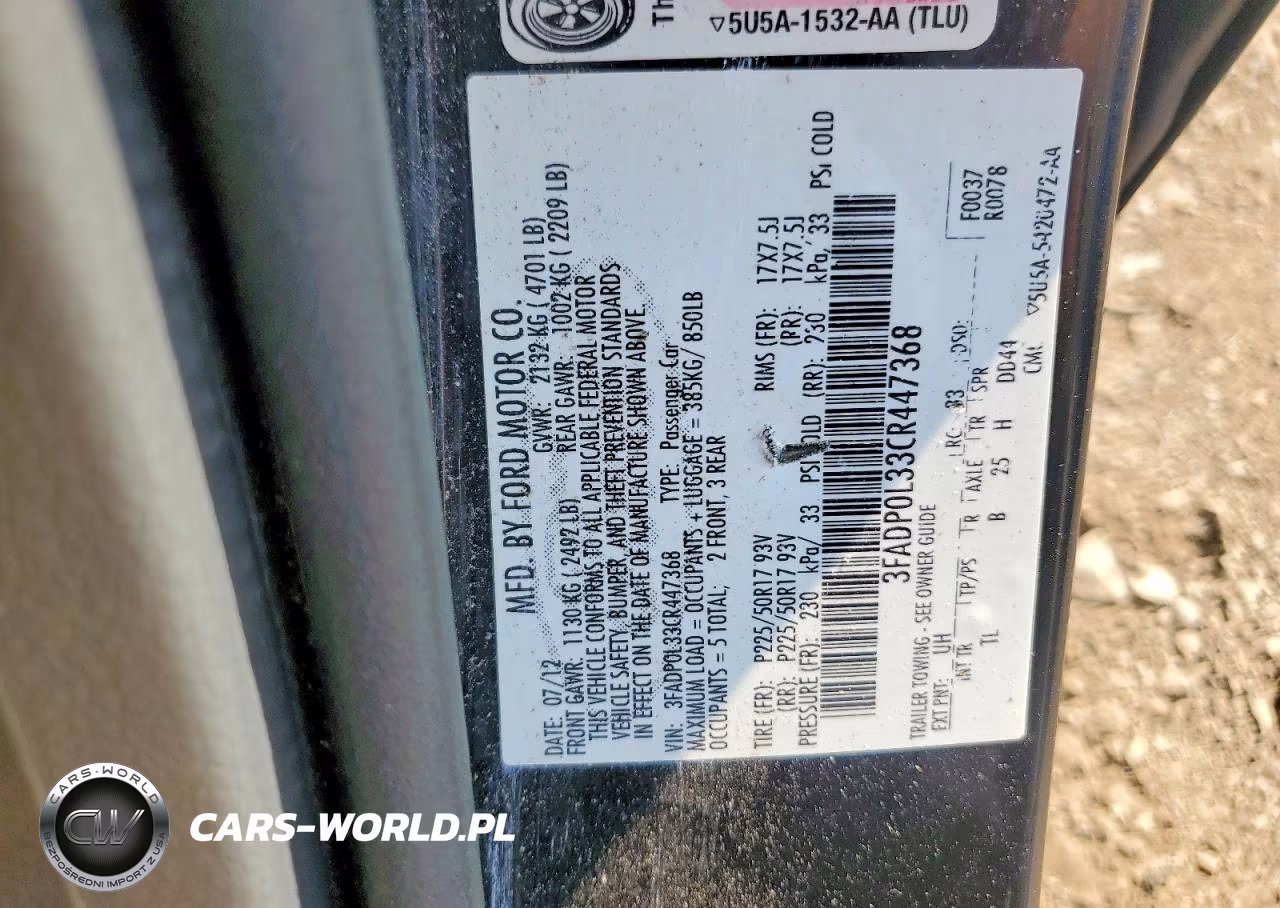2012 Ford Fusion Hybrid VIN:3FADP0L33CR447368 - 12