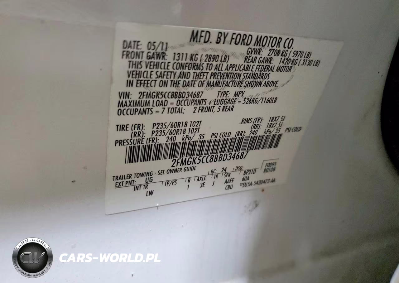 2011 Ford Flex Sel VIN:2FMGK5CC8BBD34687 - 14