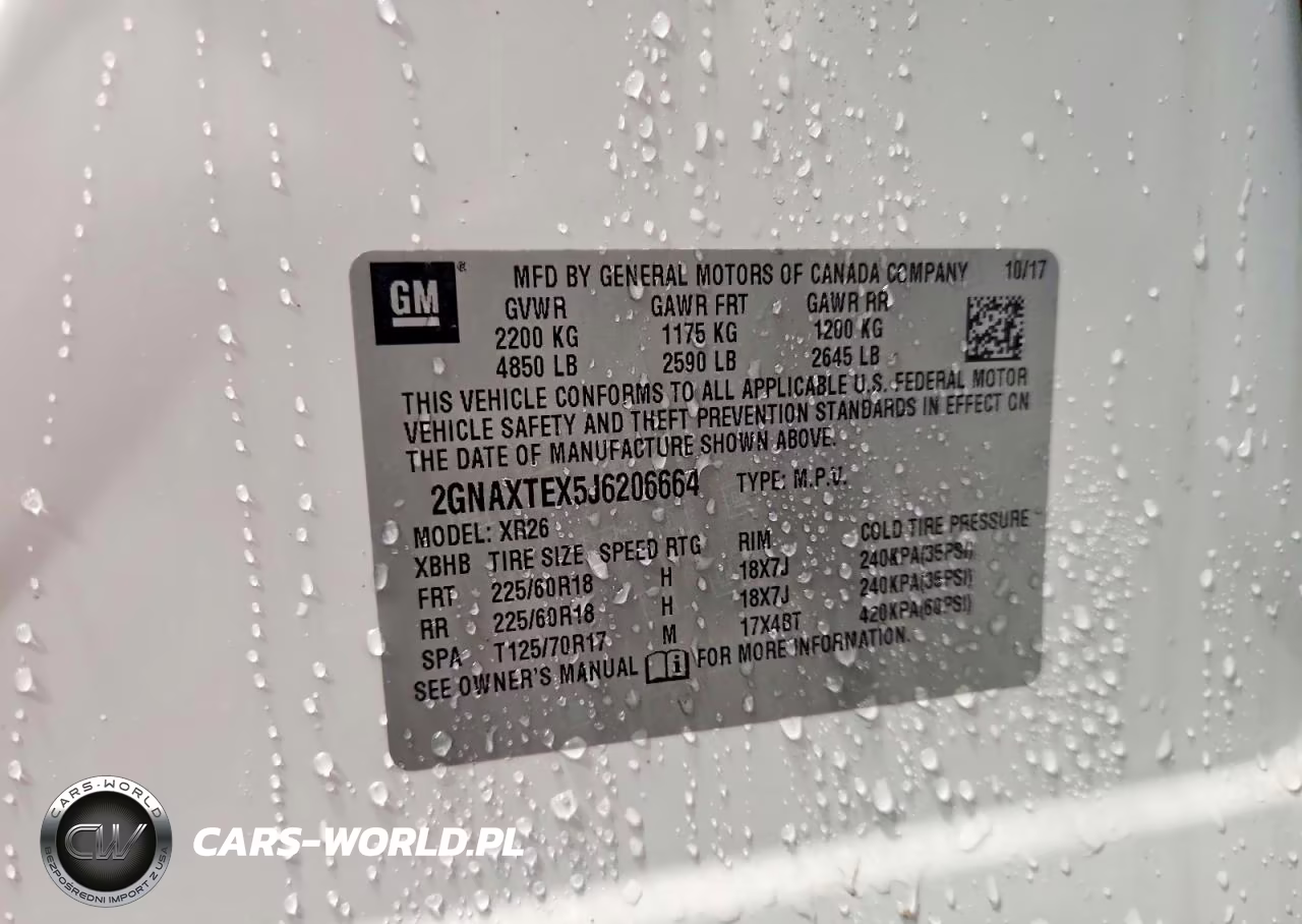 2018 Chevrolet Equinox Lt VIN:2GNAXTEX5J6206664 - 13