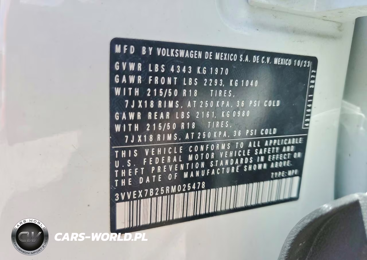 2024 Volkswagen Taos Se VIN:3VVEX7B25RM025478 - 12