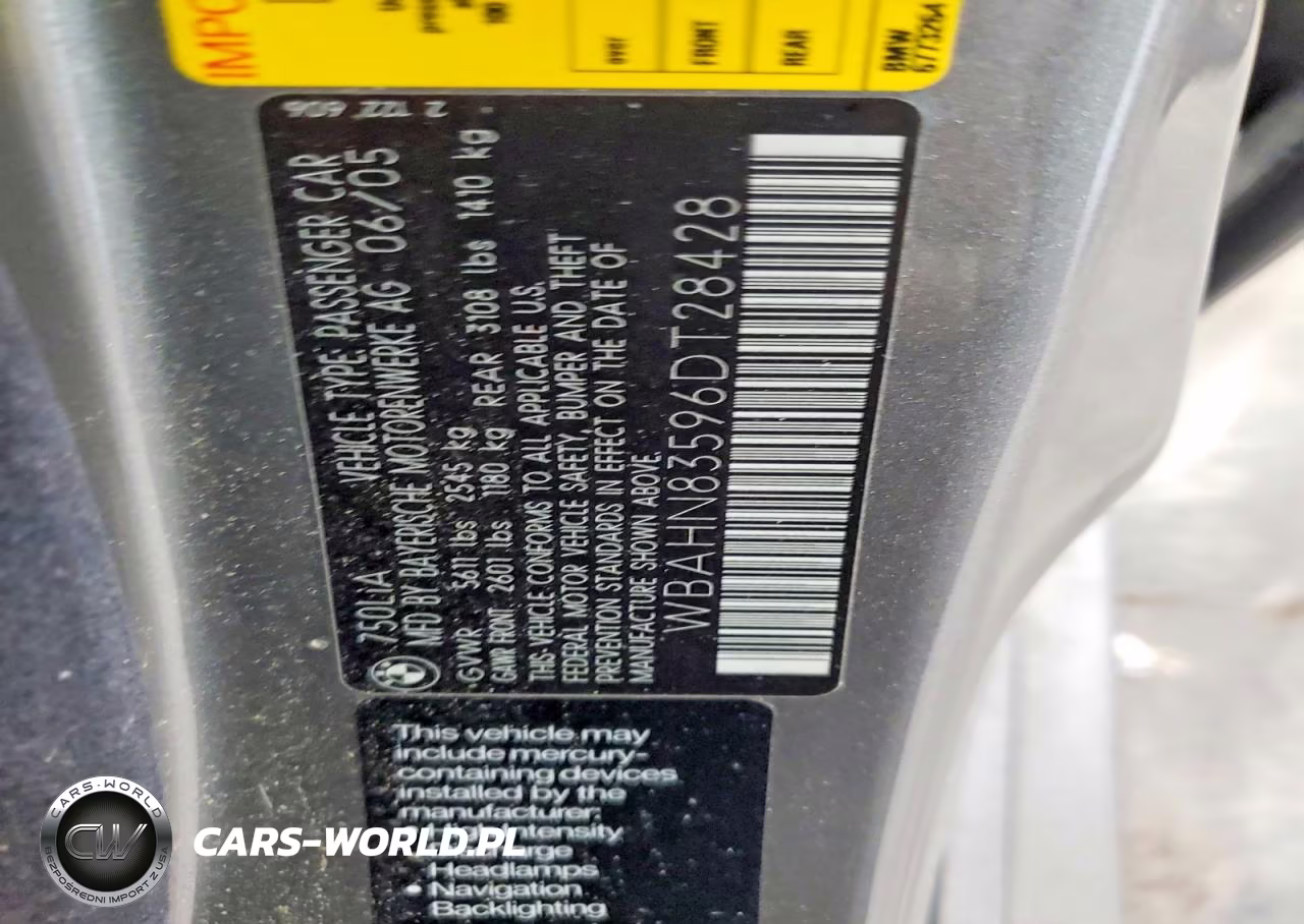 2006 BMW 750 Li VIN:WBAHN83596DT28428 - 12