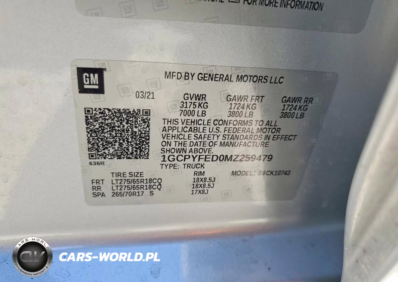 2021 Chevrolet Silverado K1500 Lt Trail Boss VIN:1GCPYFED0MZ259479 - 13