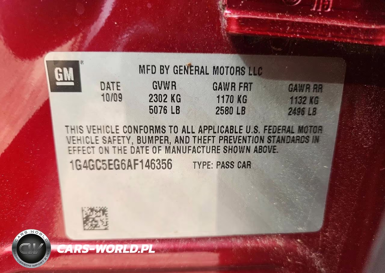 2010 Buick Lacrosse Cxl VIN:1G4GC5EG6AF146356 - 12