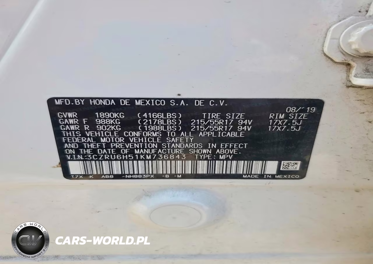 2019 Honda Hr-V Ex VIN:3CZRU6H51KM736843 - 14
