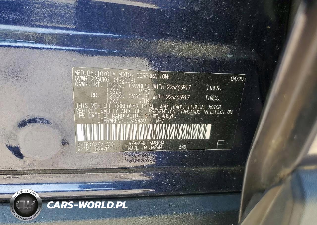 2020 Toyota Rav4 Hybrid Xle VIN:JTMRWRFV7LD548460 - 12