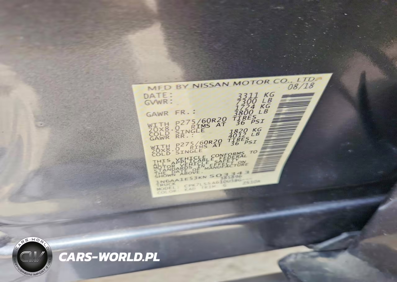 2019 Nissan Titan Sv VIN:1N6AA1E53KN503343 - 13