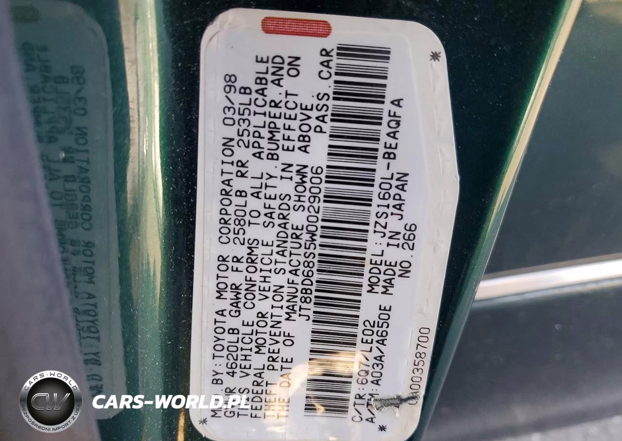 1998 Lexus Gs 300 VIN:JT8BD68S5W0029006 - 12