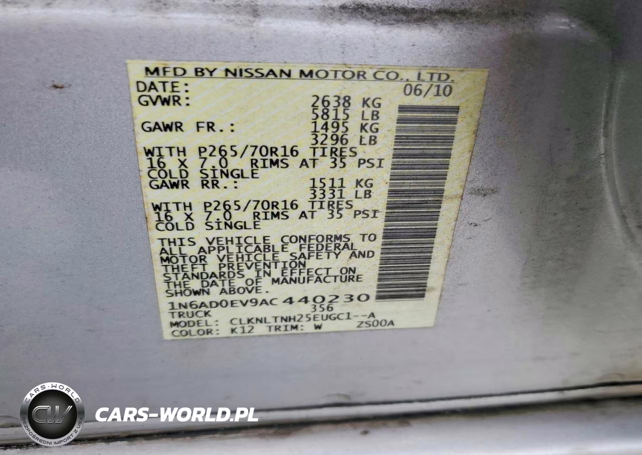 2010 Nissan Frontier Se V6 VIN:1N6AD0EV9AC440230 - 13