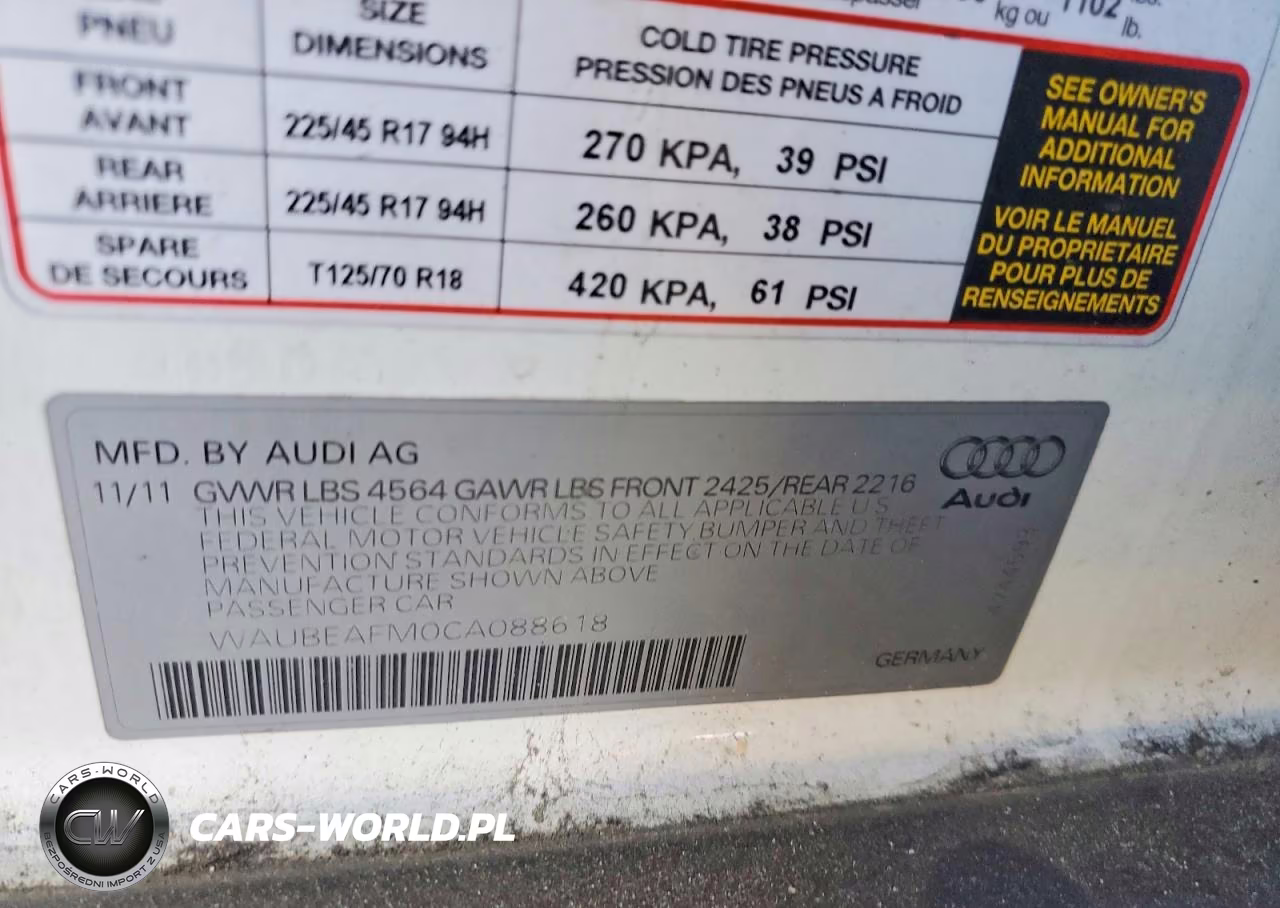 2012 Audi A3 Premium VIN:WAUBEAFM0CA088618 - 12