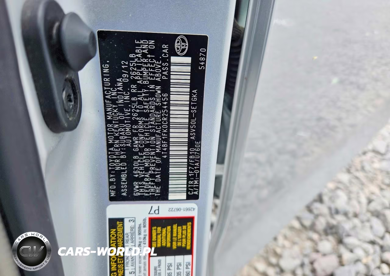 2012 Toyota Camry Xle VIN:4T4BF1FK0CR254456 - 12