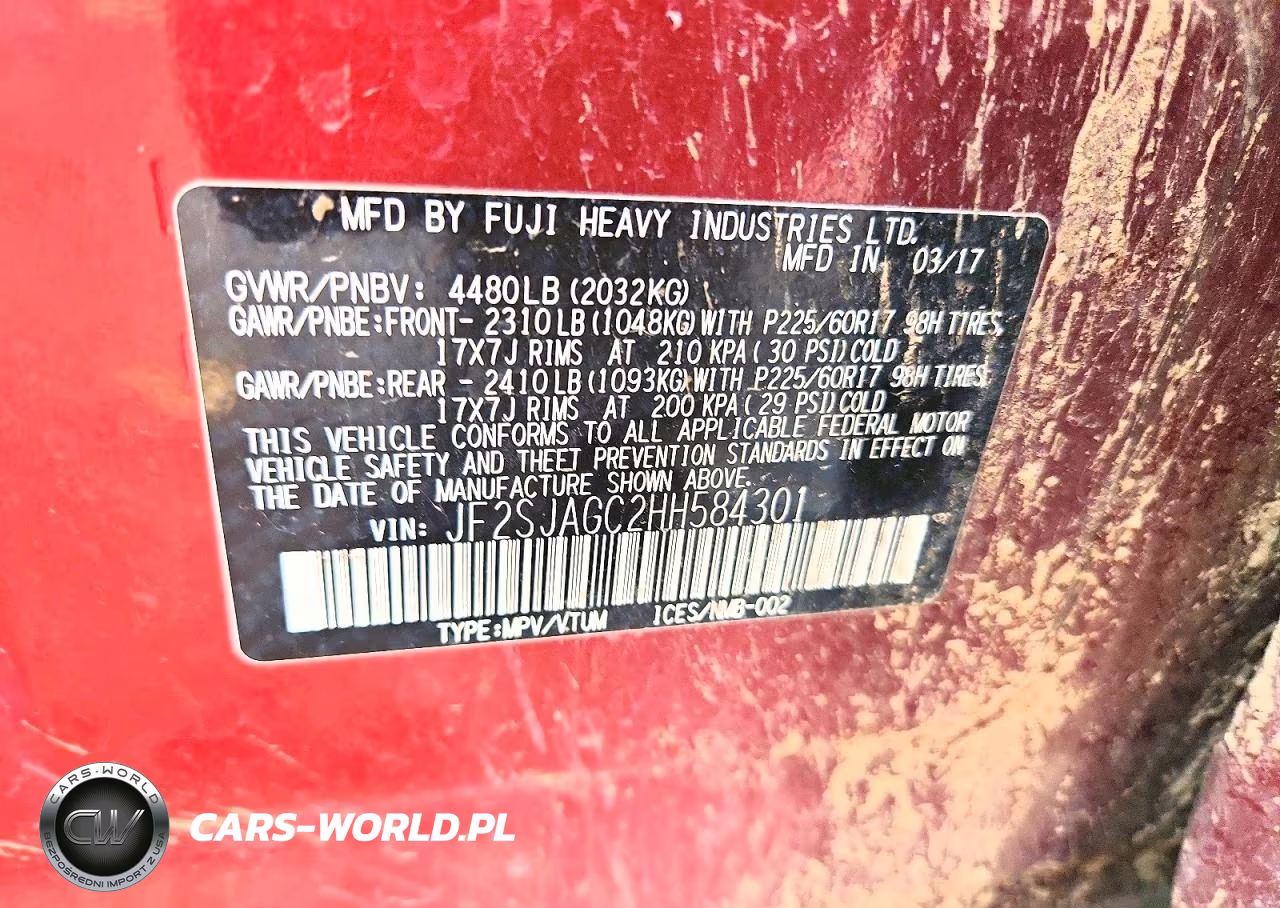 2017 Subaru Forester 2.5I Premium VIN:JF2SJAGC2HH584301 - 12