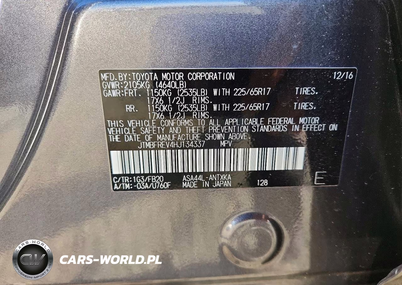 2017 Toyota Rav4 Le VIN:JTMBFREV4HJ134337 - 13