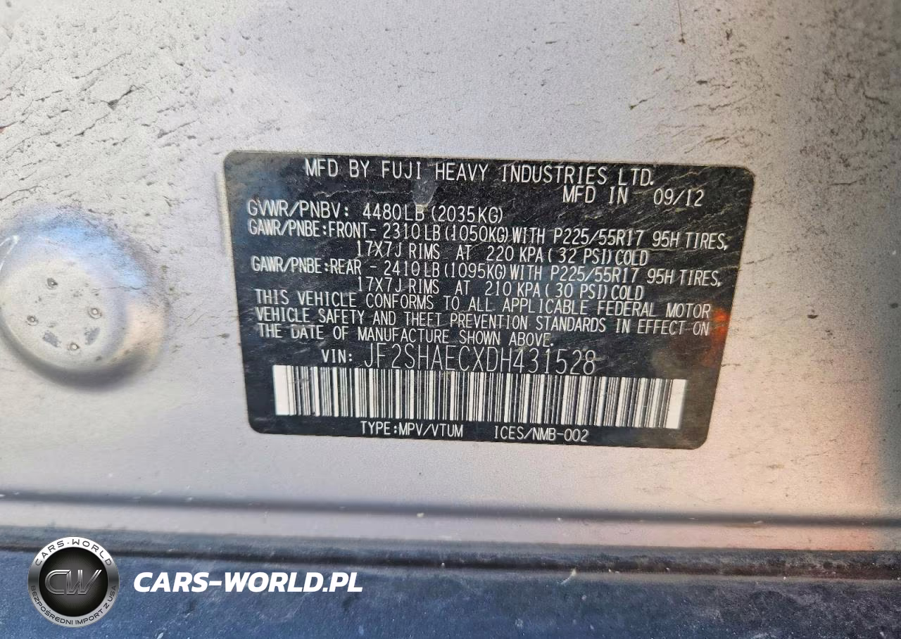 2013 Subaru Forester Limited VIN:JF2SHAECXDH431528 - 13
