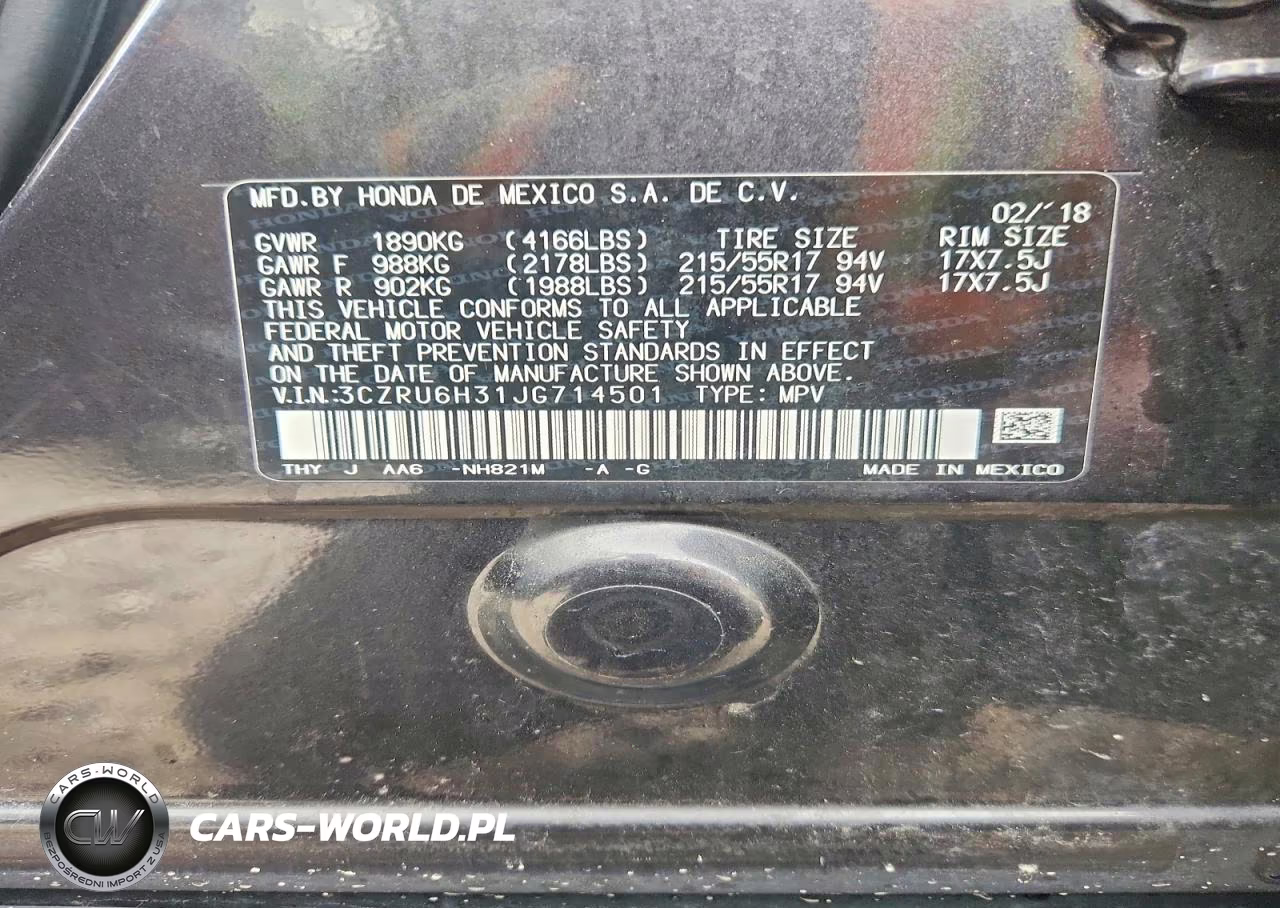 2018 Honda Hr-V Lx VIN:3CZRU6H31JG714501 - 14