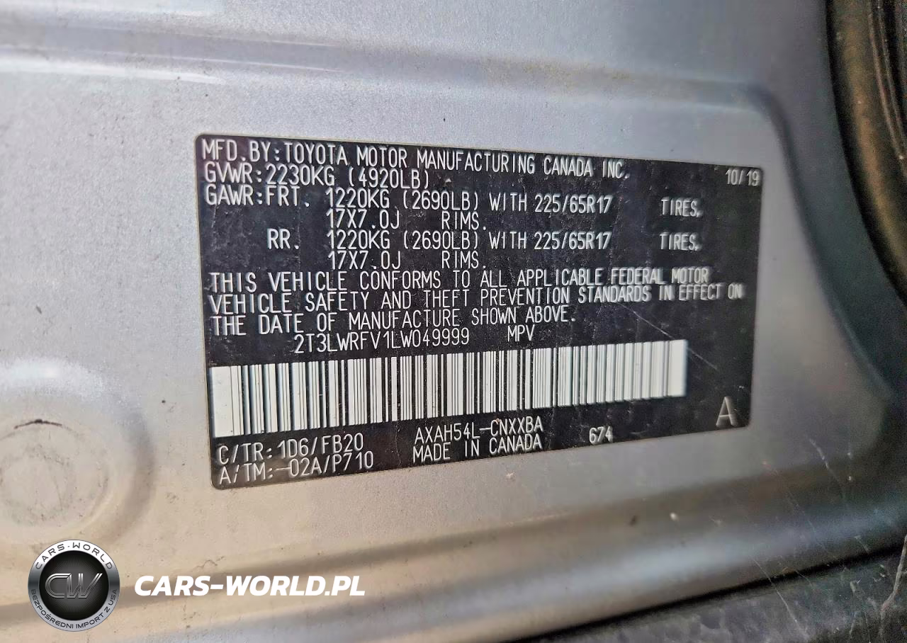2020 Toyota Rav4 Le VIN:2T3LWRFV1LW049999 - 13
