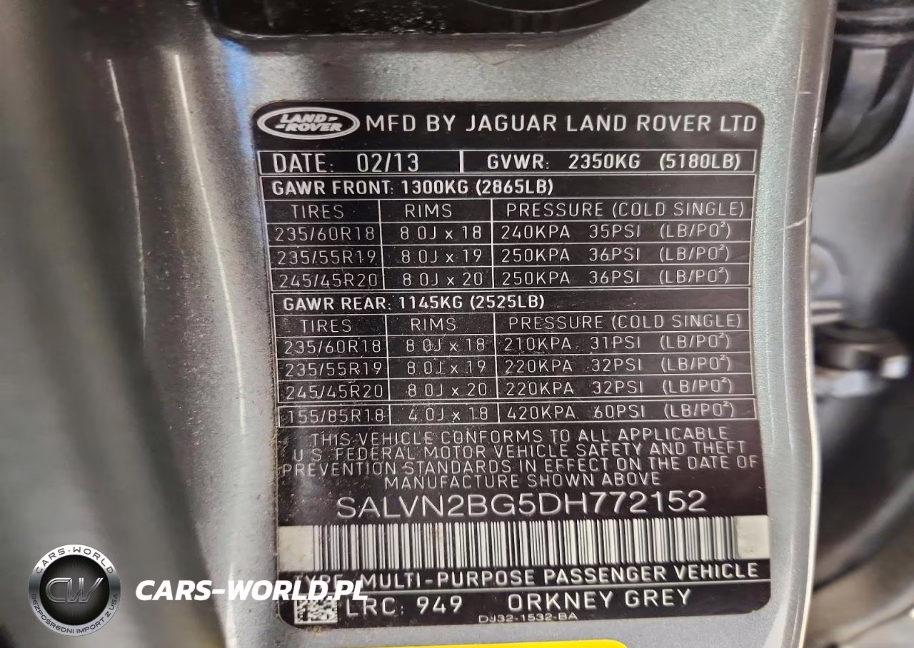 2013 Land Rover Range Rover Evoque Pure VIN:SALVN2BG5DH772152 - 13