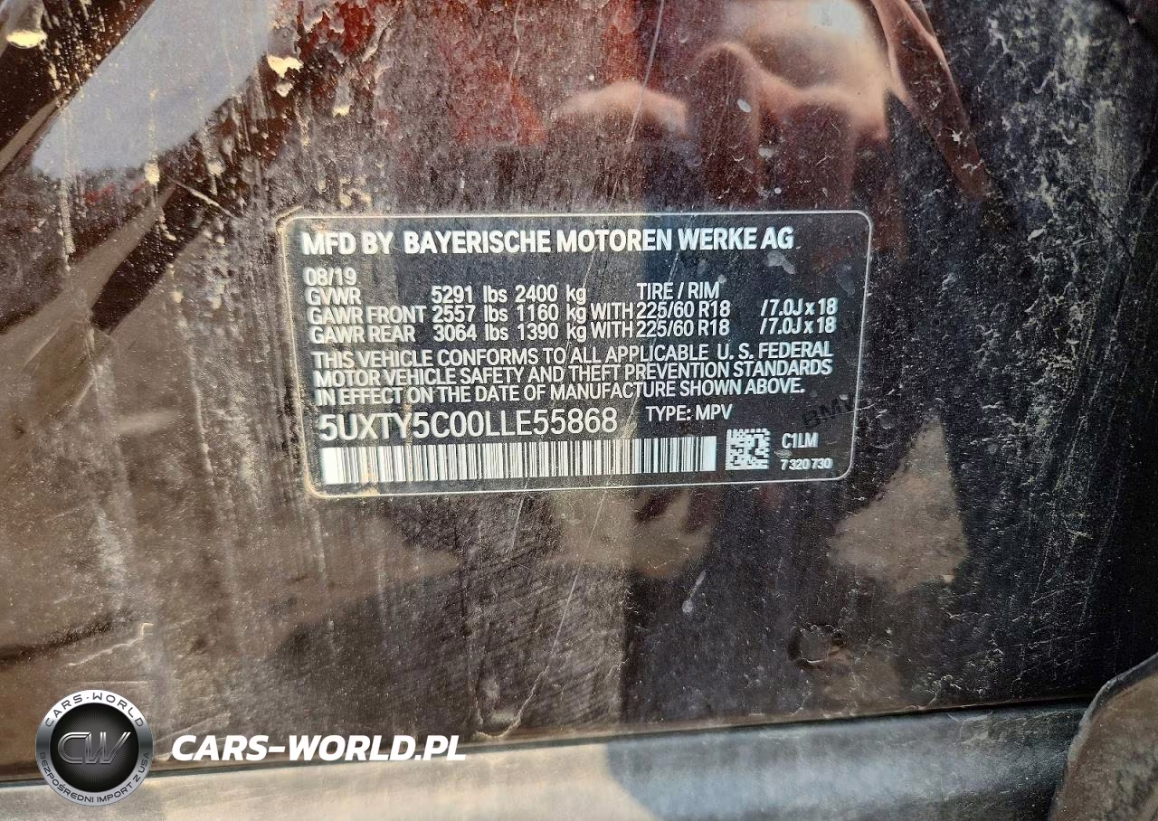 2020 BMW X3 xDrive30I VIN:5UXTY5C00LLE55868 - 12