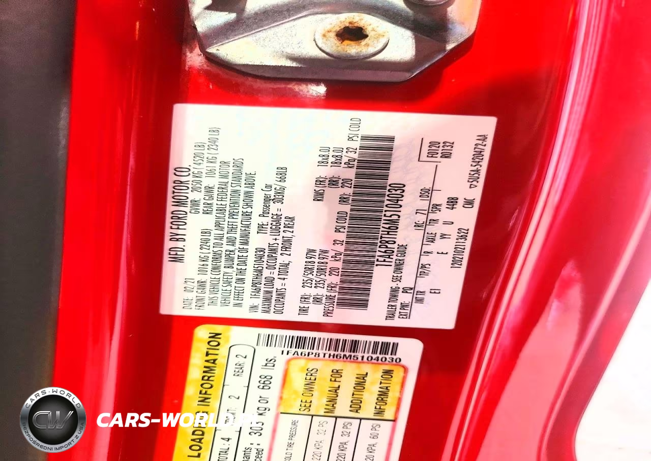 2021 Ford Mustang VIN:1FA6P8TH6M5104030 - 12