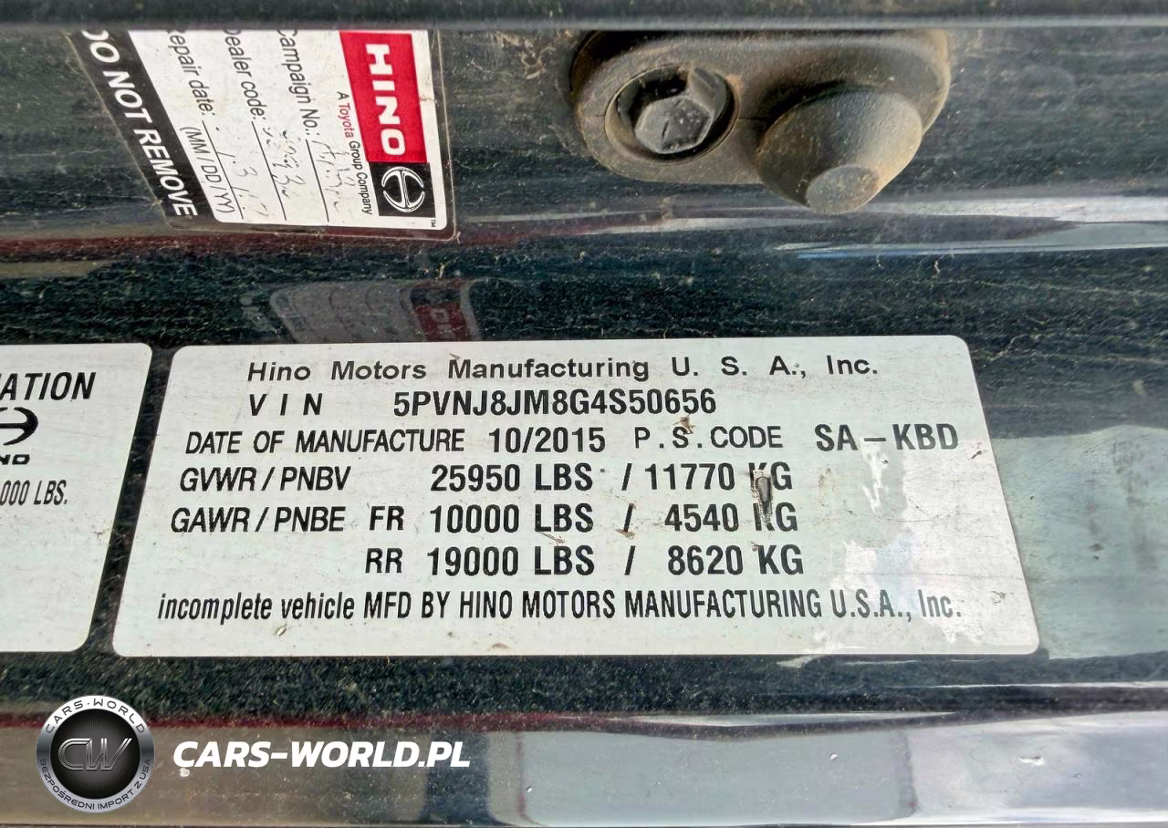 2016 Hino 268 VIN:5PVNJ8JM8G4S50656 - 10