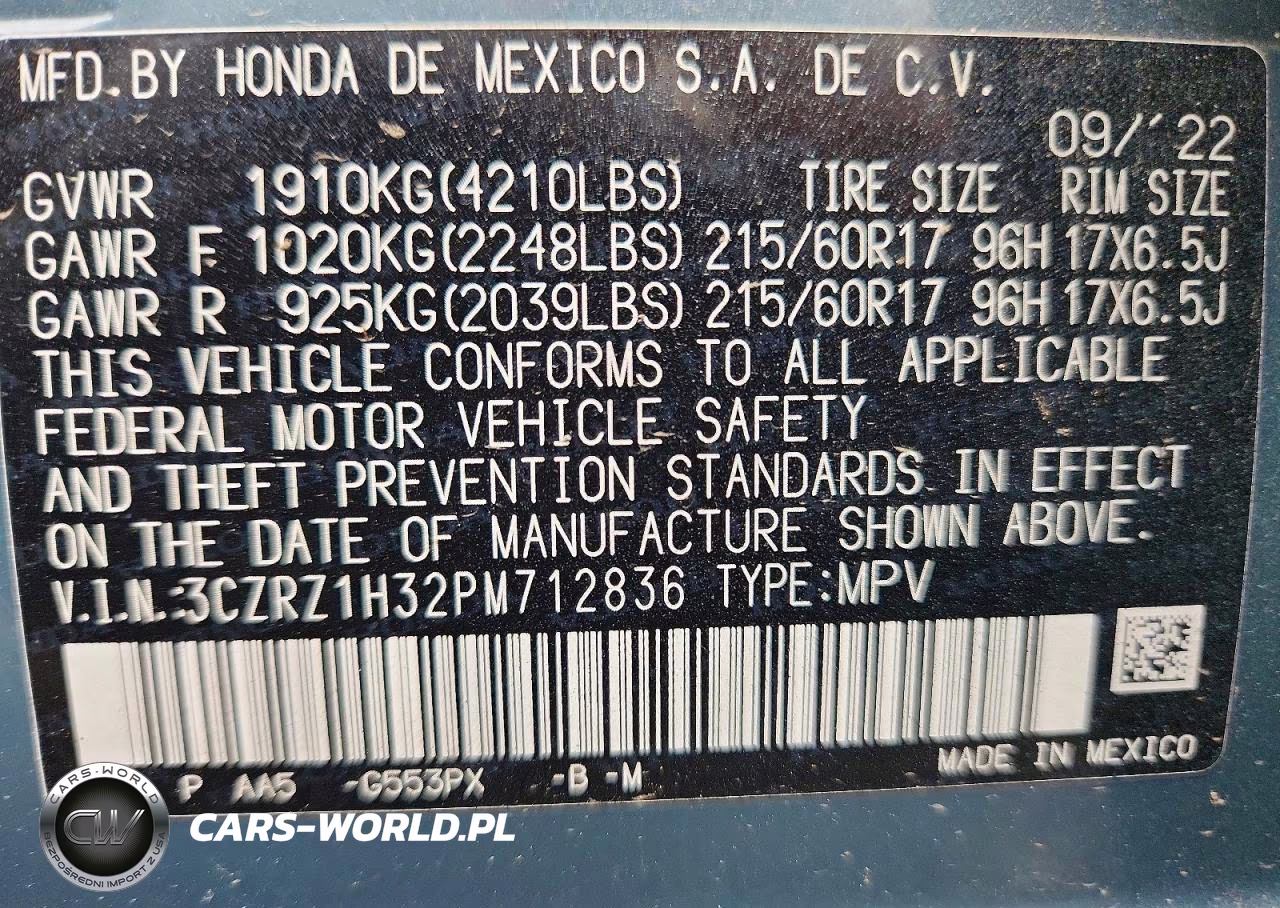 2023 Honda Hr-V Lx VIN:3CZRZ1H32PM712836 - 12