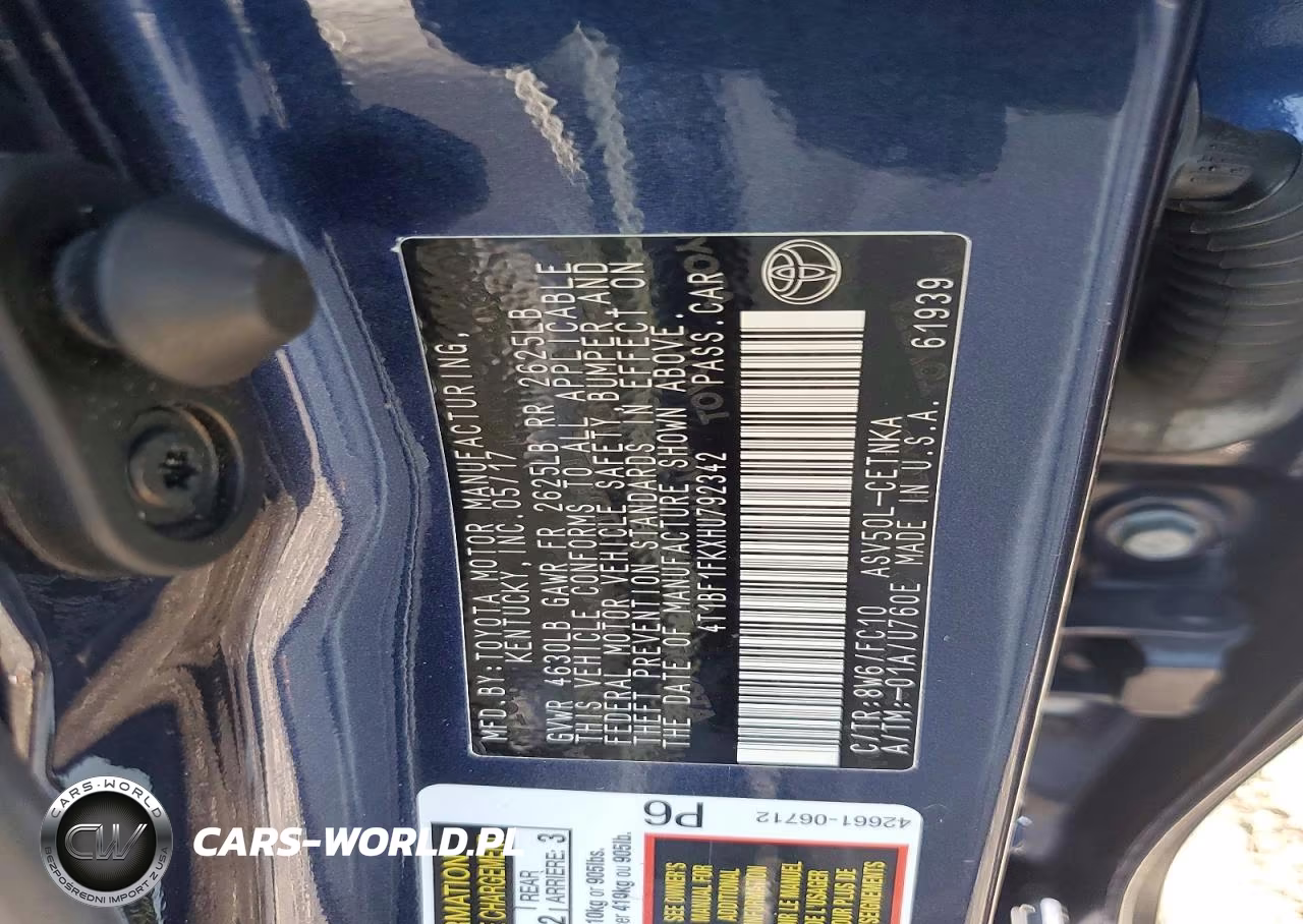 2017 Toyota Camry Le VIN:4T1BF1FKXHU792342 - 12