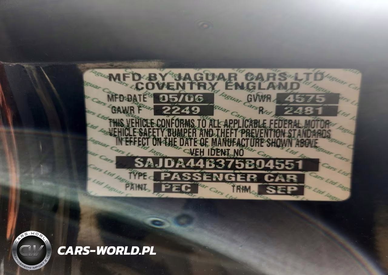 2007 Jaguar Xk VIN:SAJDA44B375B04551 - 12