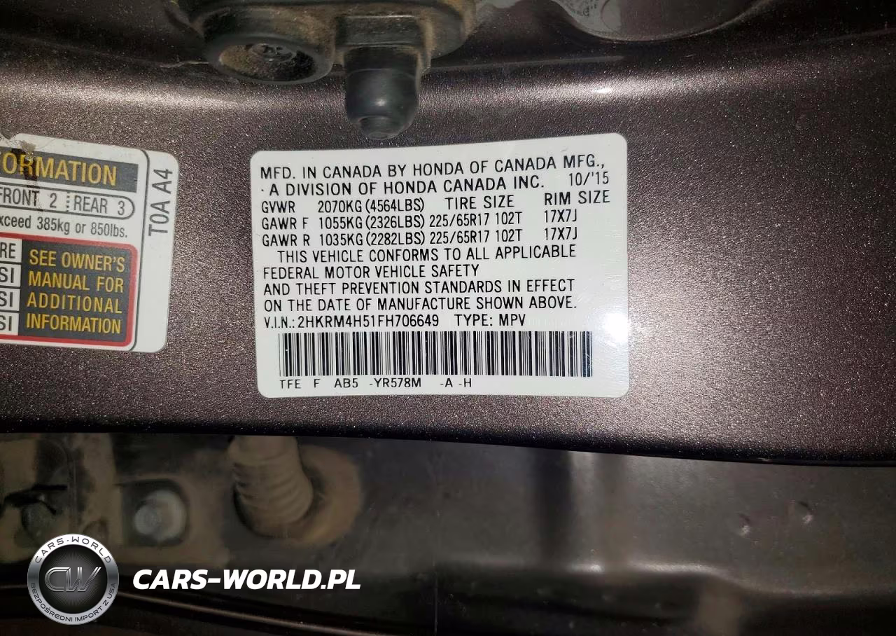 2015 Honda Cr-V Ex VIN:2HKRM4H51FH706649 - 13