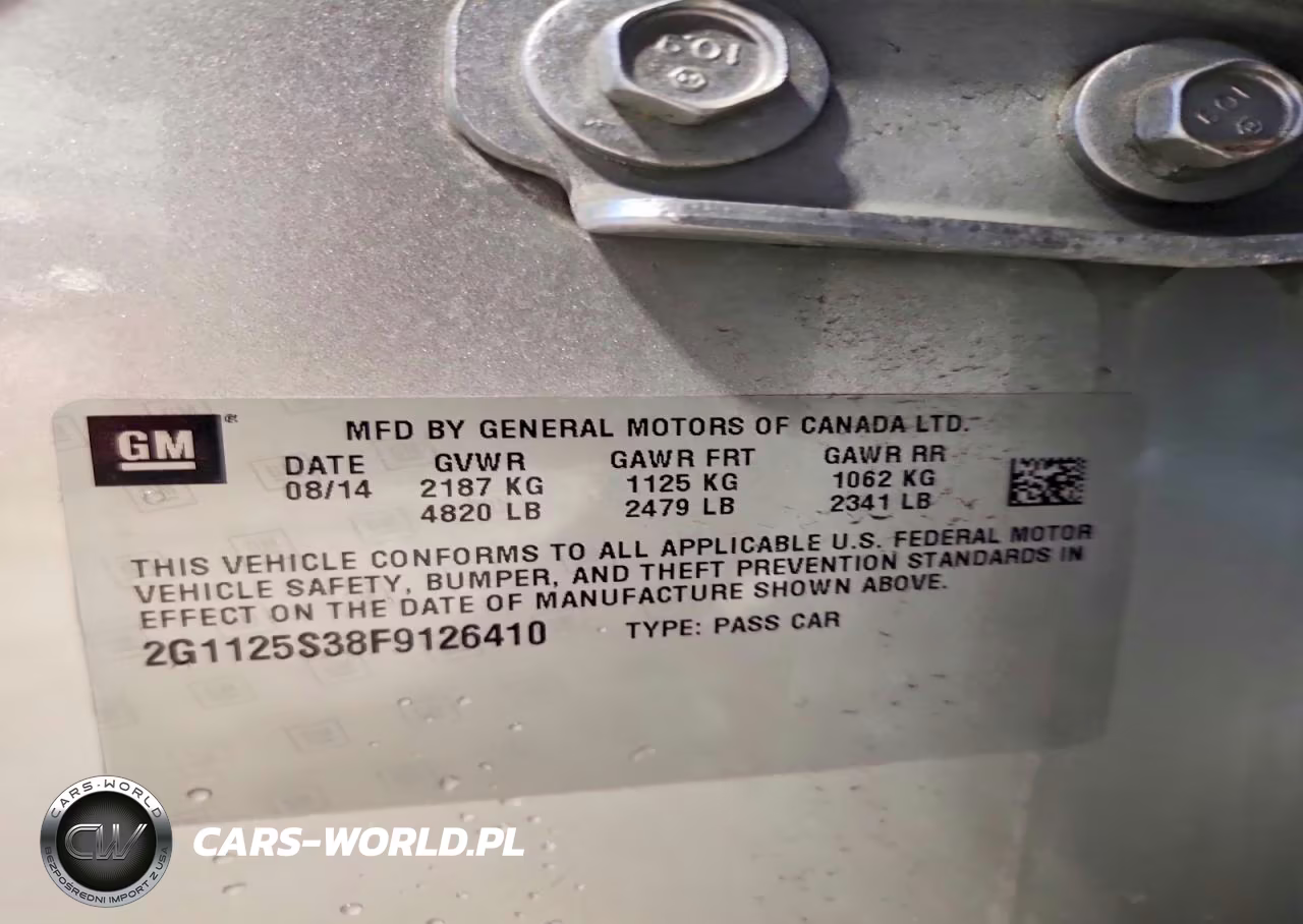 2015 Chevrolet Impala Lt VIN:2G1125S38F9126410 - 12