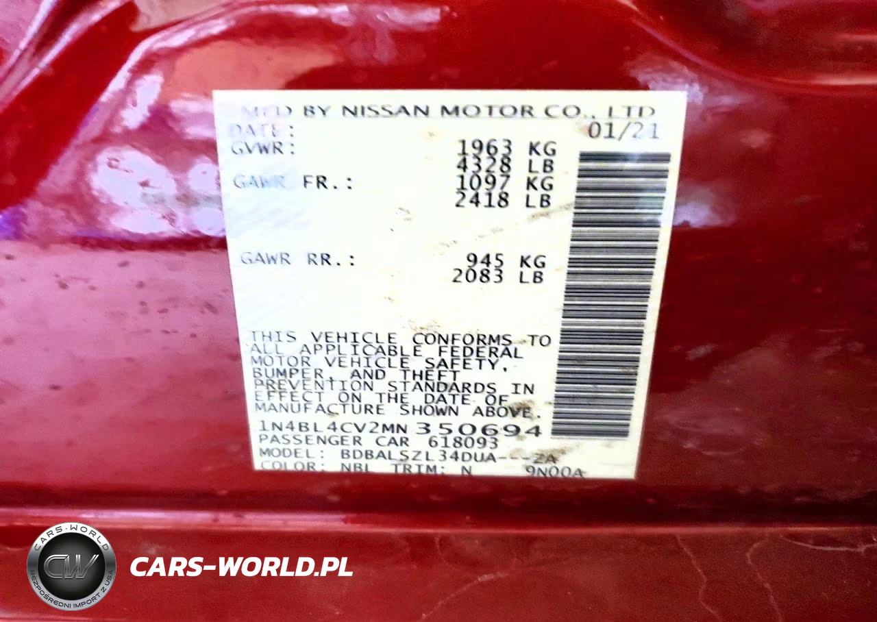 2021 Nissan Altima Sr VIN:1N4BL4CV2MN350694 - 13