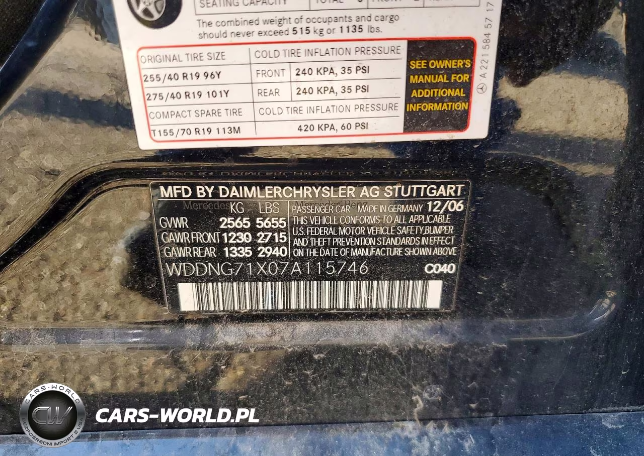 2007 Mercedes-Benz S 550 VIN:WDDNG71X07A115746 - 13