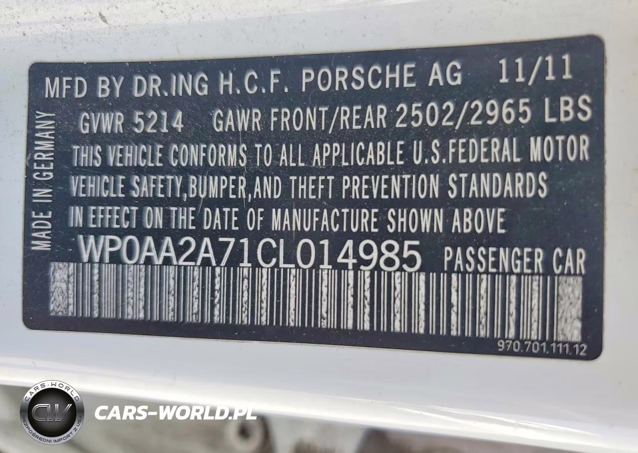 2012 Porsche Panamera 2 VIN:WP0AA2A71CL014985 - 12