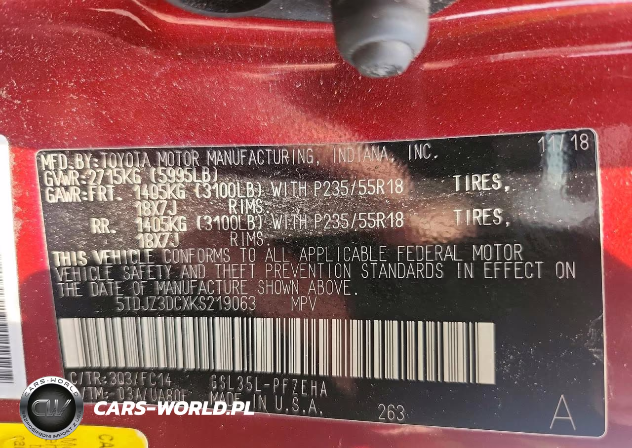 2019 Toyota Sienna Le VIN:5TDJZ3DCXKS219063 - 14