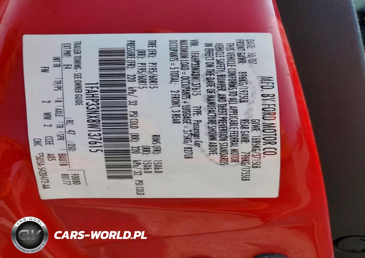 2008 Ford Focus Se VIN:1FAHP33NX8W137615 - 12