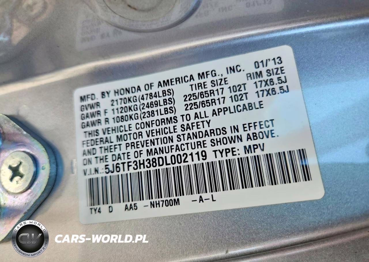 2013 Honda Crosstour Ex VIN:5J6TF3H38DL002119 - 13