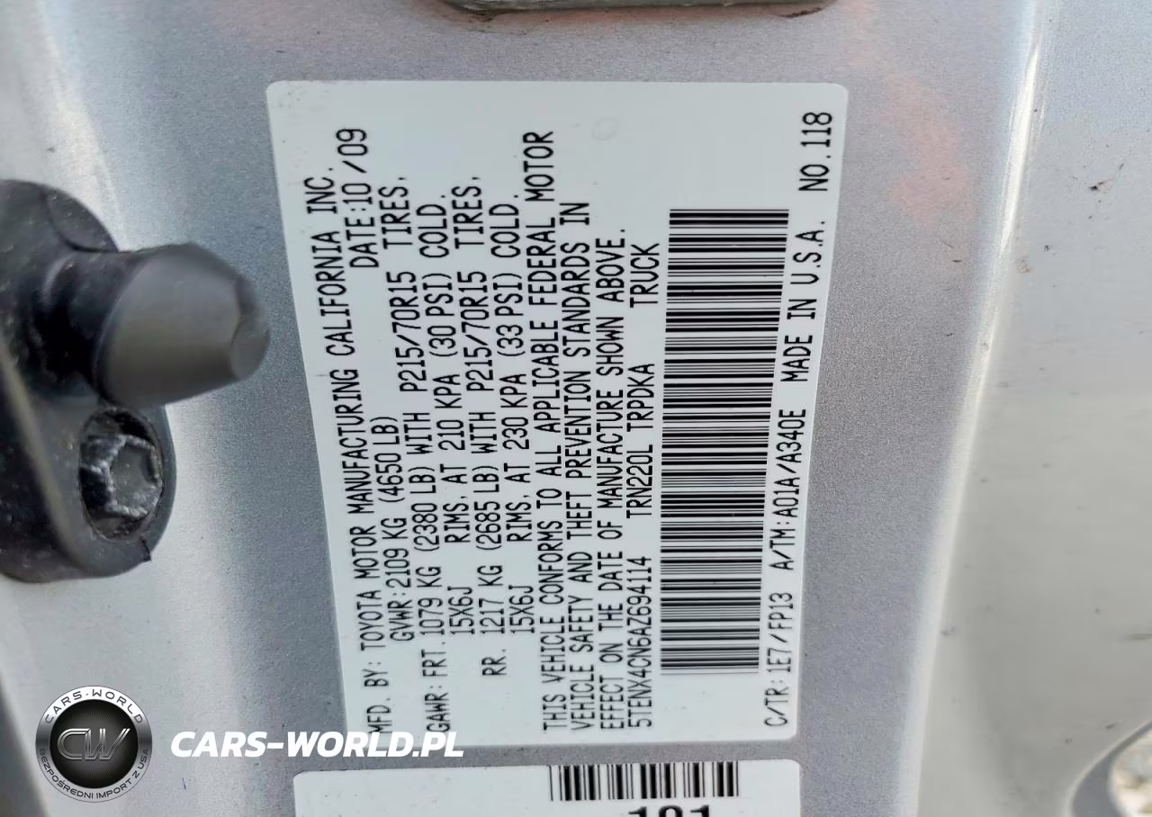 2010 Toyota Tacoma Base VIN:5TENX4CN6AZ694114 - 12