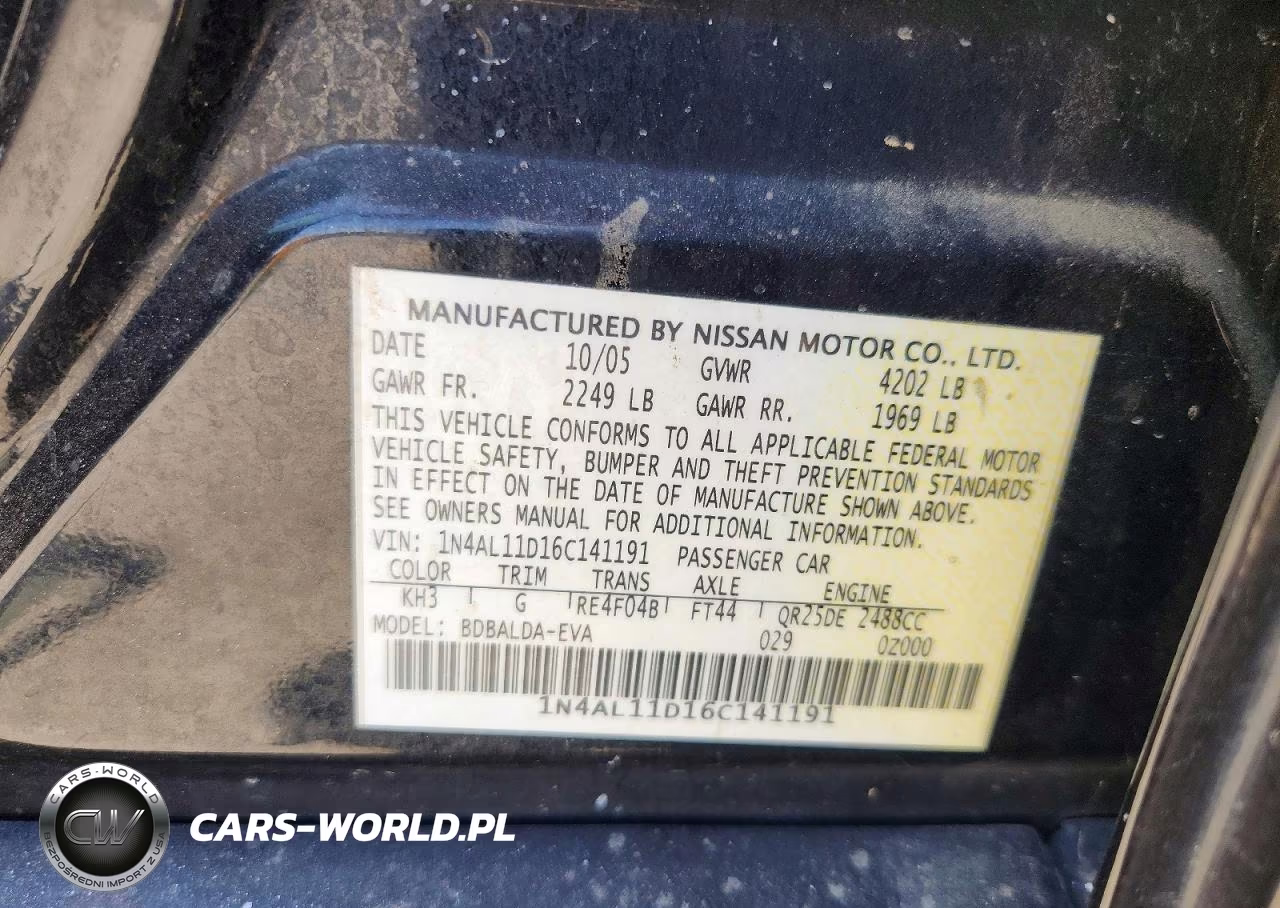 2016 Niss Altima VIN:1N4AL11D16C141191 - 12