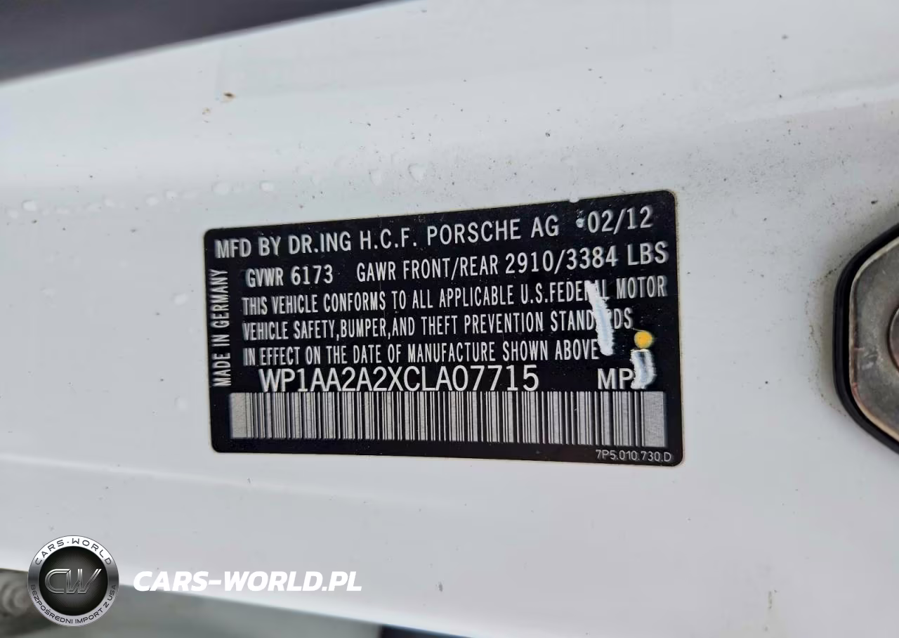 2012 Porsche Cayenne VIN:WP1AA2A2XCLA07715 - 13