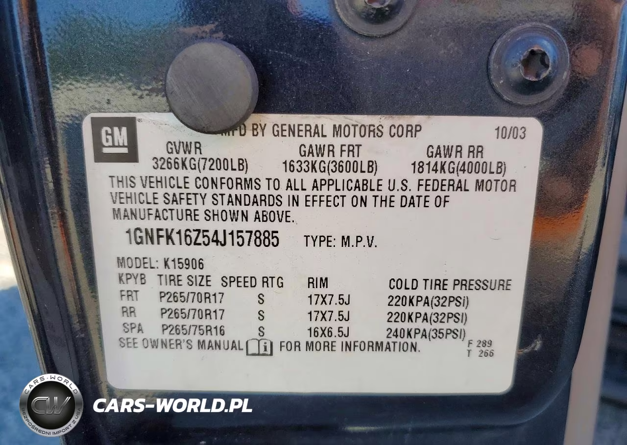 2004 Chev Suburban VIN:1GNFK16Z54J157885 - 13