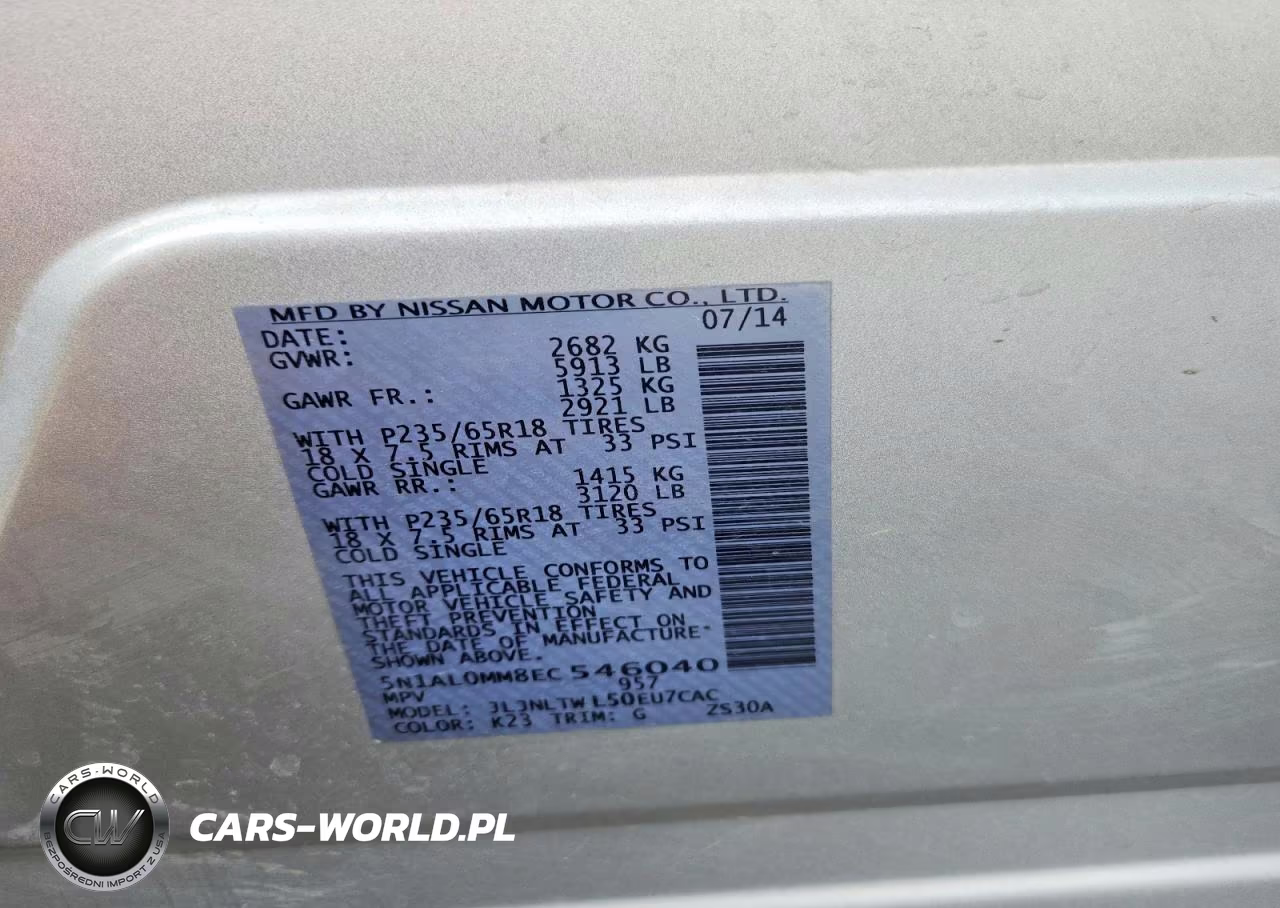 2014 Infiniti Qx60 Base VIN:5N1AL0MM8EC546040 - 13