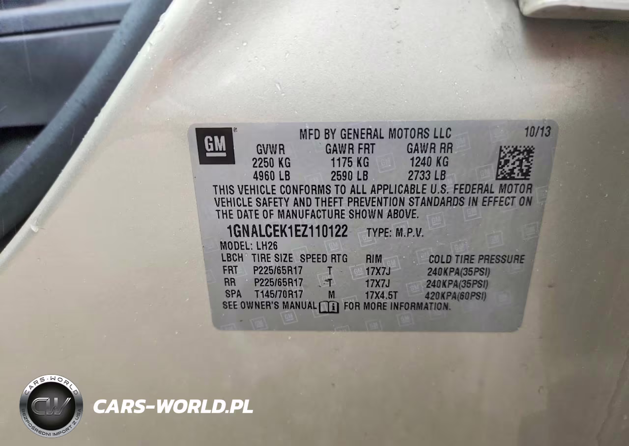 2014 Chevrolet Equinox Lt VIN:1GNALCEK1EZ110122 - 13
