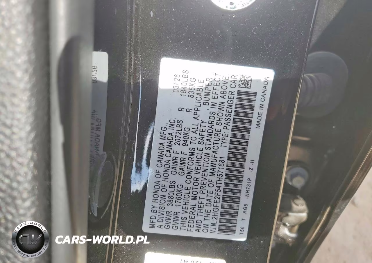 2026 Honda Civic Sport VIN:2HGFE2F54TH571681 - 13