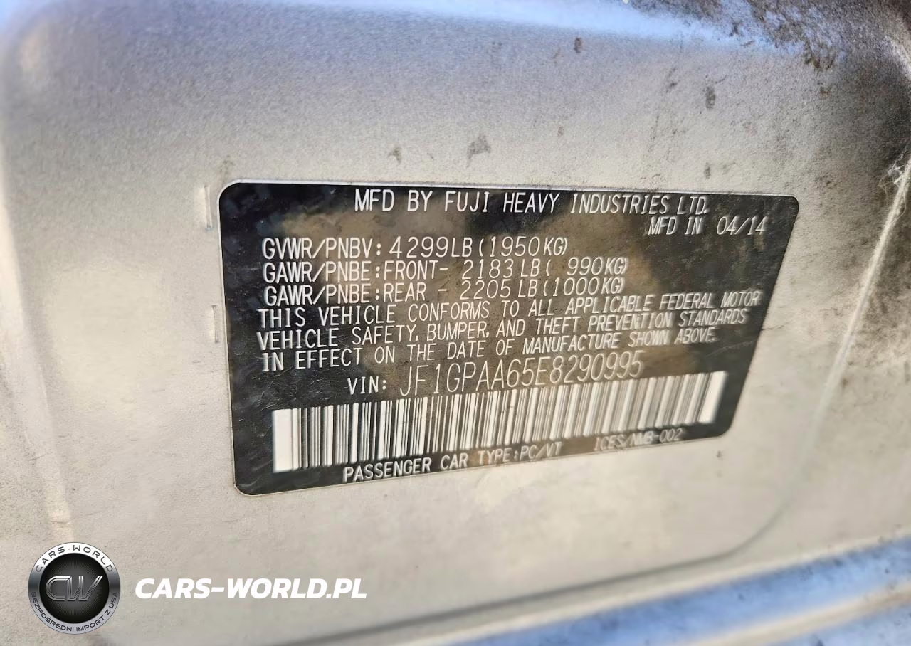 2014 Subaru Impreza VIN:JF1GPAA65E8290995 - 12