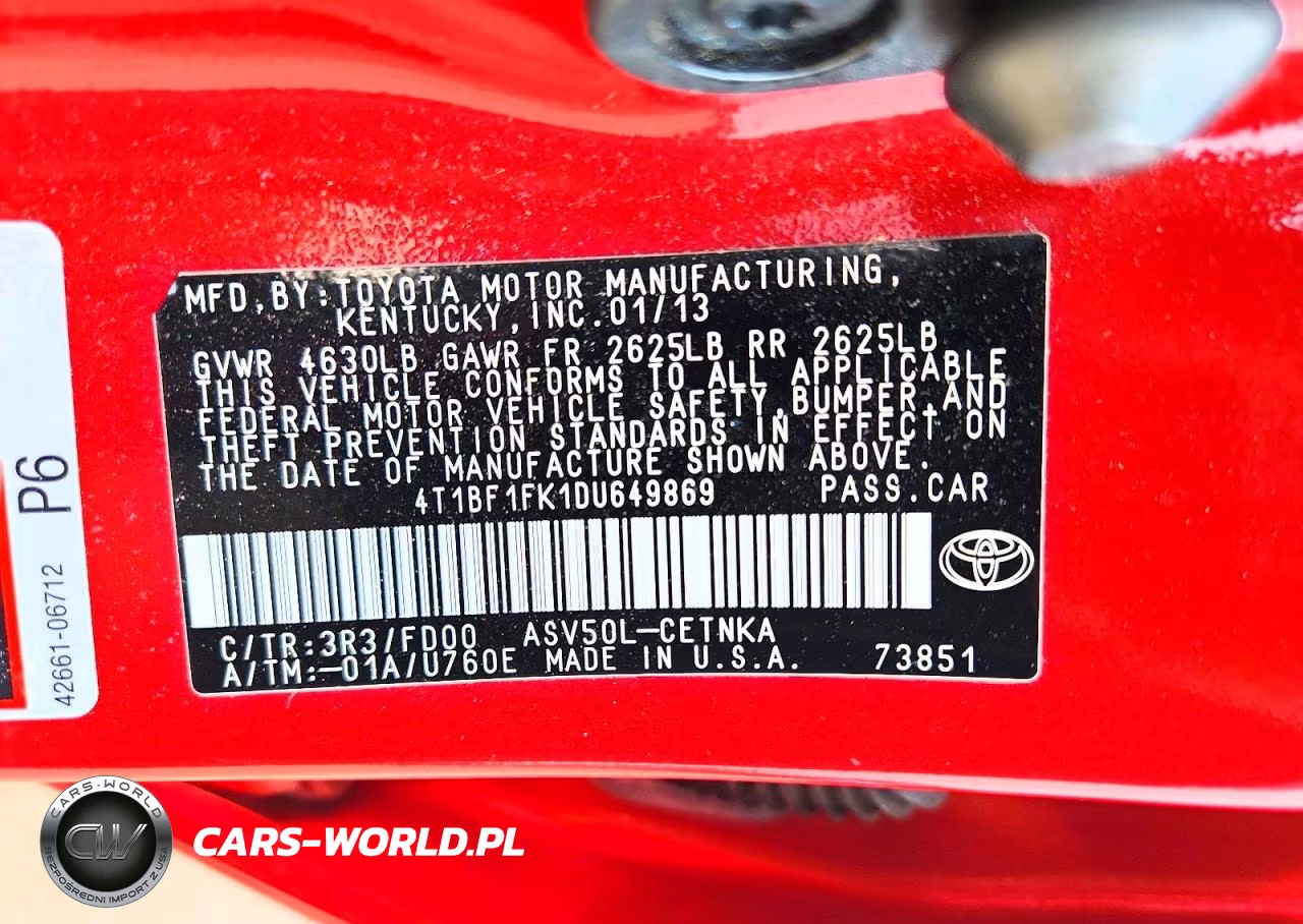 2013 Toyota Camry Le VIN:4T1BF1FK1DU649869 - 13