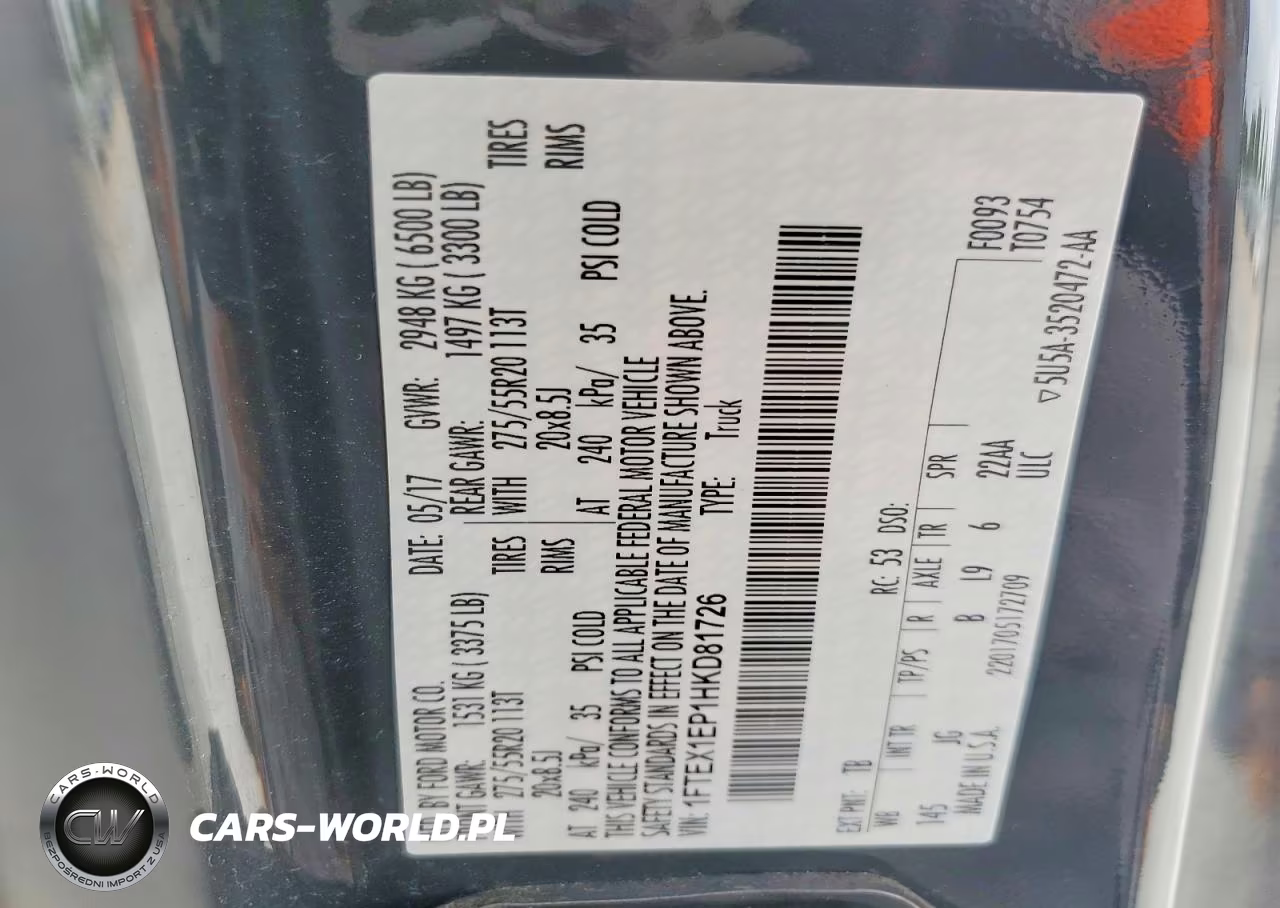 2017 Ford F150 Xl VIN:1FTEX1EP1HKD81726 - 12