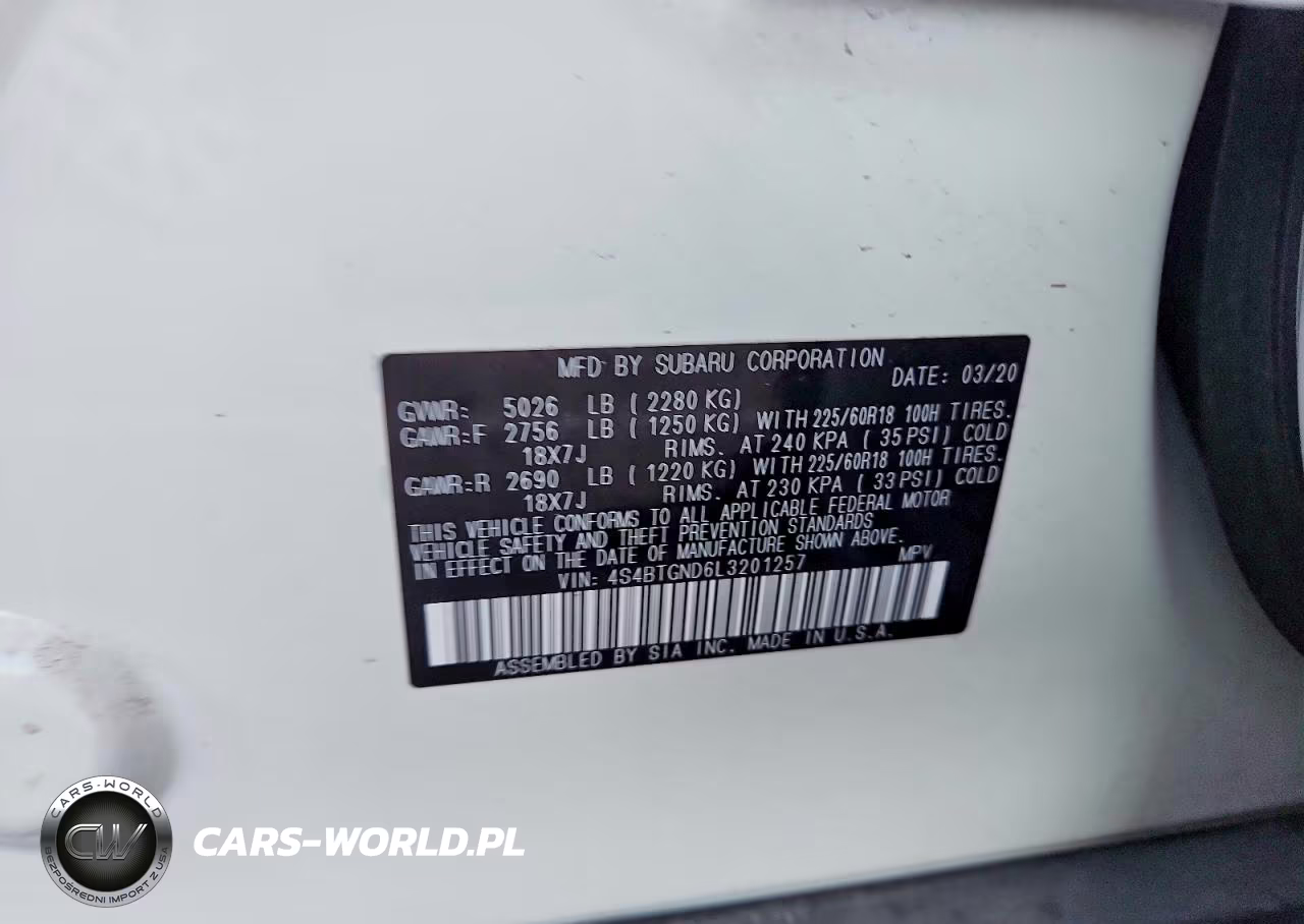 2020 Subaru Outback Limited Xt VIN:4S4BTGND6L3201257 - 13