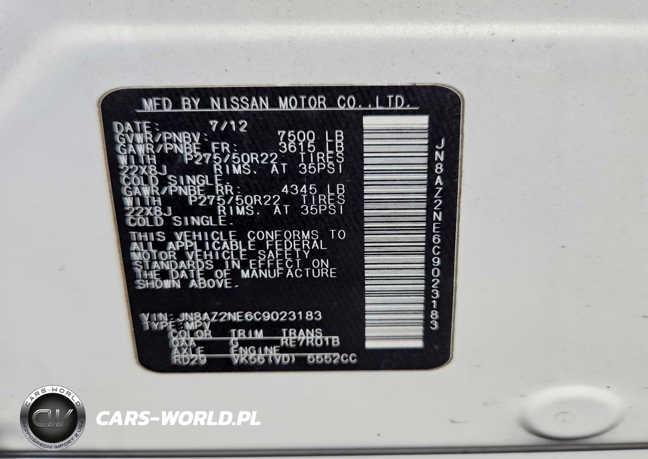 2012 Infiniti Qx56 Base VIN:JN8AZ2NE6C9023183 - 13