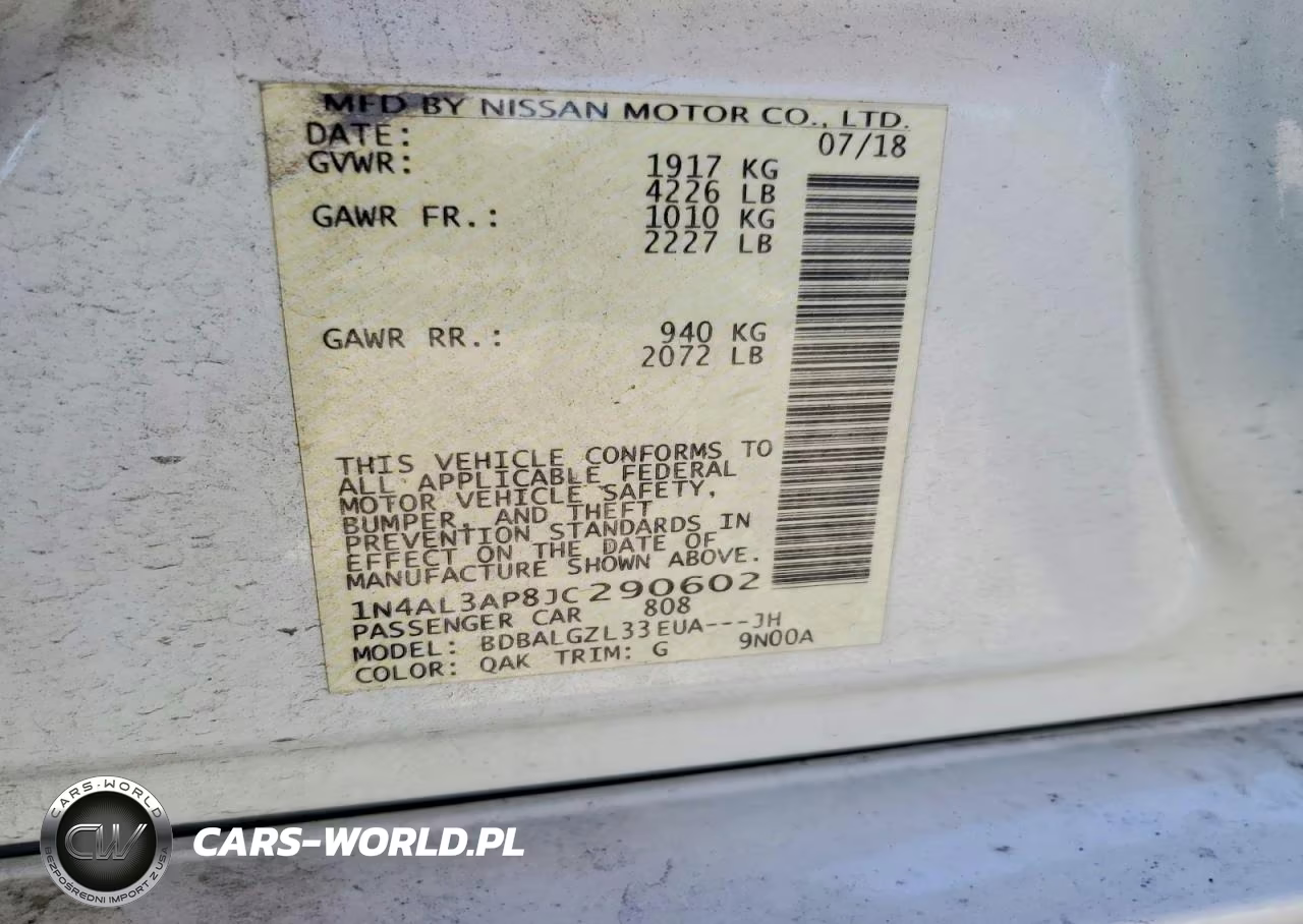 2018 Nissan Altima 2.5 S VIN:1N4AL3AP8JC290602 - 12