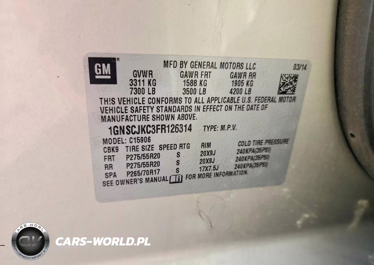 2015 Chevrolet Suburban C1500 Lt VIN:1GNSCJKC3FR126314 - 13
