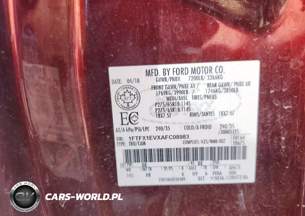 2010 Ford F150 Super Cab VIN:1FTFX1EVXAFC08983 - 12
