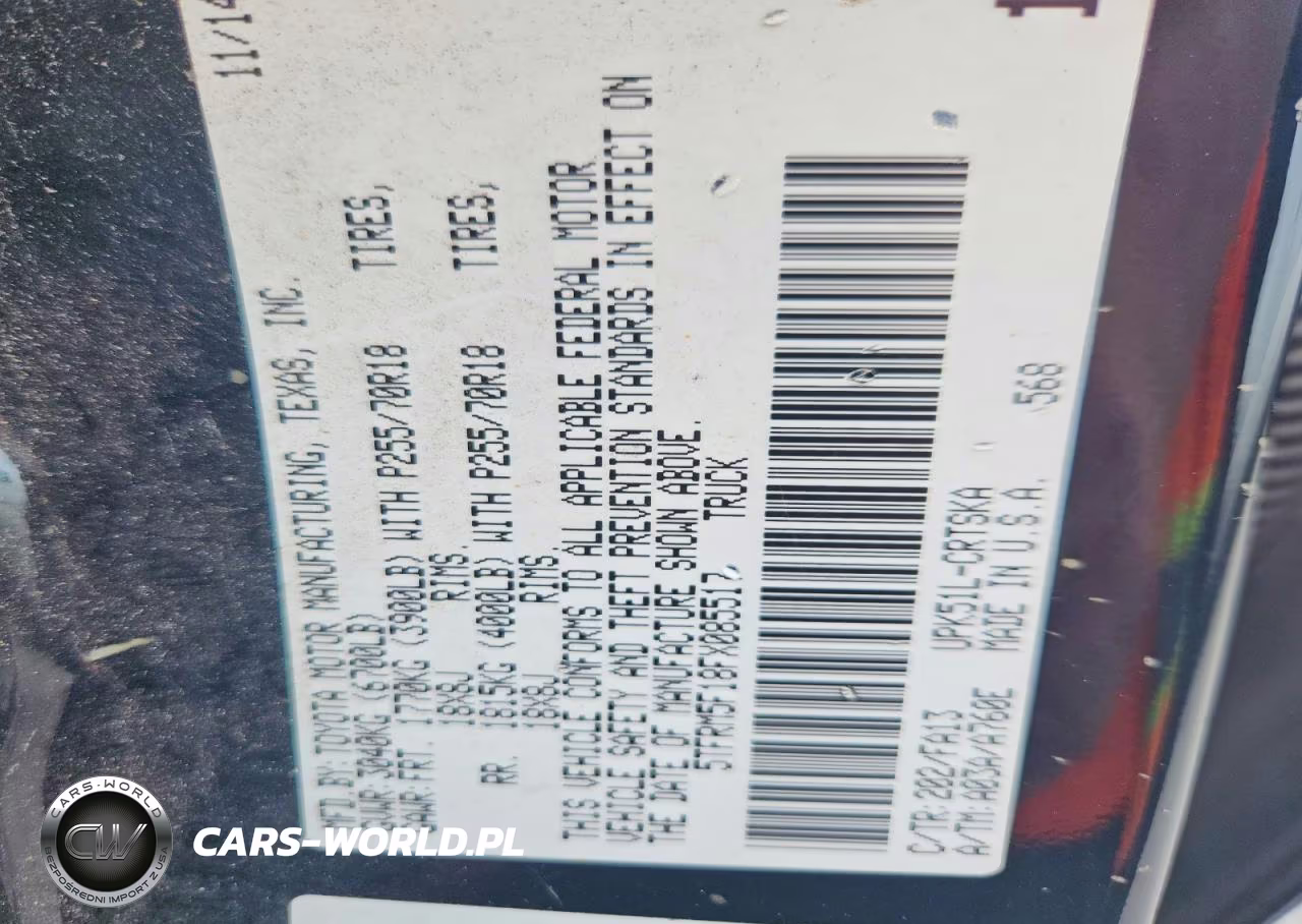 2015 Toyota Tundra Sr VIN:5TFRM5F18FX085517 - 12